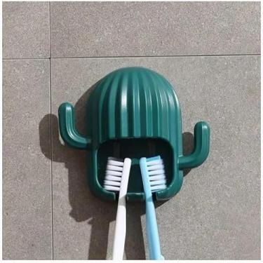 Imagem de Porta Escova De Dente De Parede Cacto (Verde-escuro)