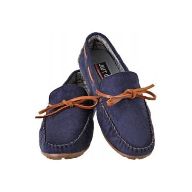 Imagem de Sapato Mocassim Infantil Menino Social Confortável Leve Macio Cor Azul
