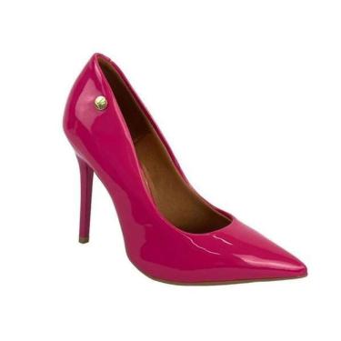Imagem de Sapato Scarpin Vizzano Social Salto Agulha Alto Bico Fino Verniz Feminino Pink