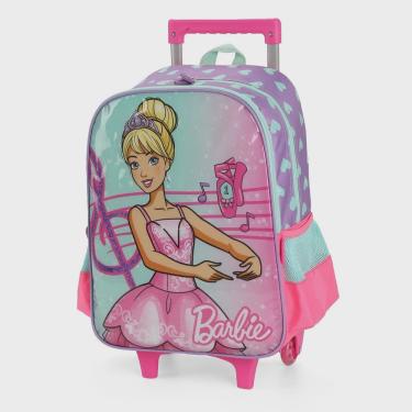 Imagem de Mochila com rodas do kit rosa un barbie