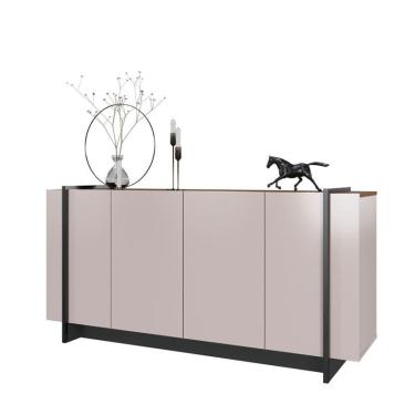 Imagem de Aparador para Sala Buffet Ambiente Copacabana Off White Nogueira Real Preto Acetinado Colibri