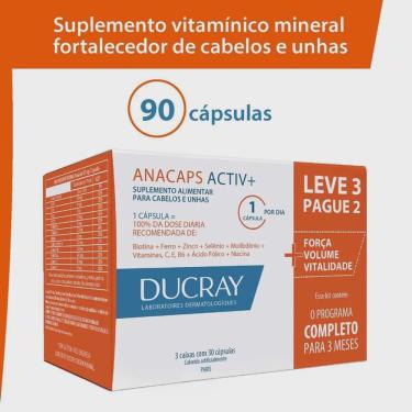 Imagem de Suplemento Alimentar para Cabelos e Unhas Anacaps Activ + 90 Cápsulas