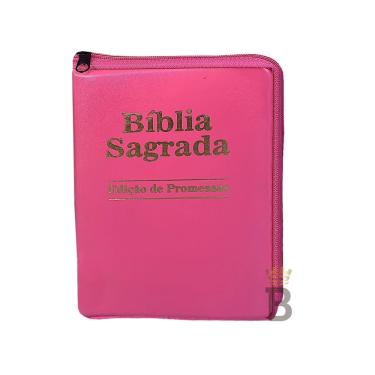 Imagem de Bíblia Letra Pequena Zíper Variada Capa Pink