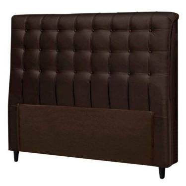 Imagem de Cabeceira Cama Box 160 Dama Plus Queen Courino Marrom