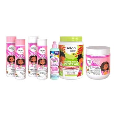 Imagem de Salon Line, Kids + Multy + Cachinhos Definidos, Vegano - Para Cabelos Ondulados, Cacheados, Crespos e Volumosos, 300 ml, 500 g e 1 kg