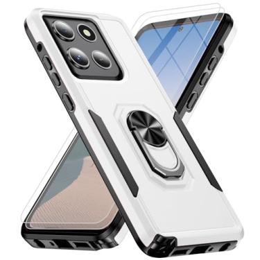 Imagem de Capa para Motorola Moto G Stylus 5G 2025 [proteção contra quedas de grau militar] com 2 películas de vidro temperado, capa com suporte magnético resistente à prova de choque para Moto G Stylus 5G 2025