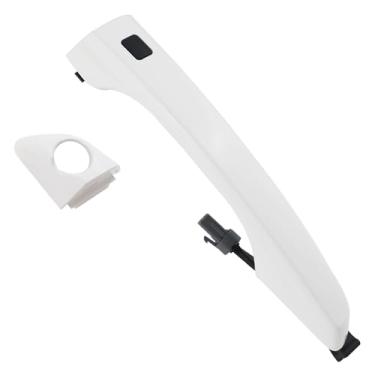 Imagem de Maçaneta externa do motorista compatível com Hyundai Elantra 2017 2018 2019 2020 substitui # 82652-F0010 82651-F0010 W/Smart Key Front Left Side Maçaneta branca