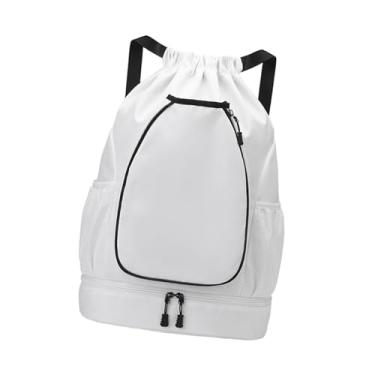 Imagem de Colaxi Mochila de tênis, mochila esportiva, bolsa multifuncional de badminton com compartimento de sapatos para squash raquet badminton racquet, Branco