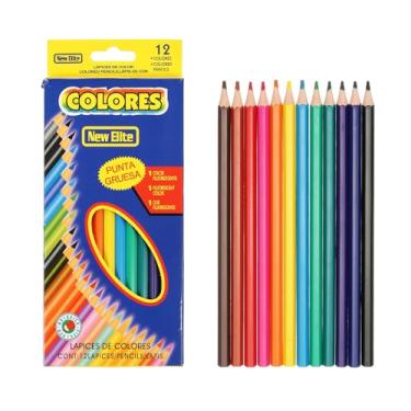 Imagem de PATIKIL Conjunto de lápis de colorir com 12 cores, lápis de cor de núcleo macio, formato hexagonal, lápis de desenho para colorir para esboçar, misturar artesanato