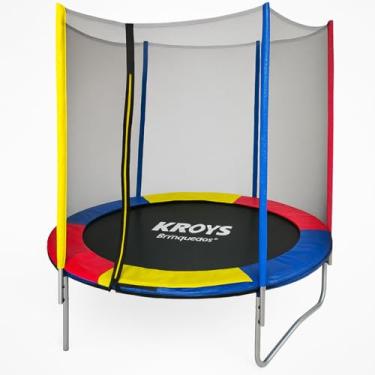 Imagem de Cama Elástica Infantil 1,83m com Rede de Proteção e Zíper Suporta 100kg