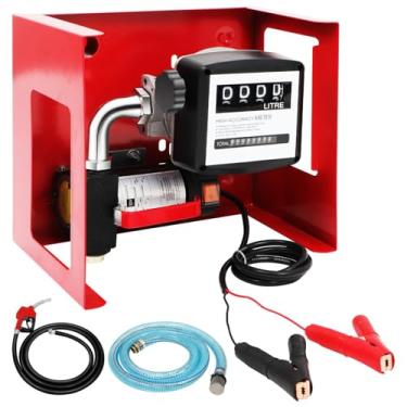Imagem de FAHKNS Bomba de transferência de combustível diesel elétrica automática de 12 V CC, potência forte de 155 W, transferência de óleo de alta eficiência de 45 L/min, com conjunto completo de tubos