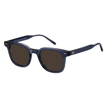 Imagem de Óculos de Sol Tommy Hilfiger 2126S Azul Marinho Lente Marrom  masculino