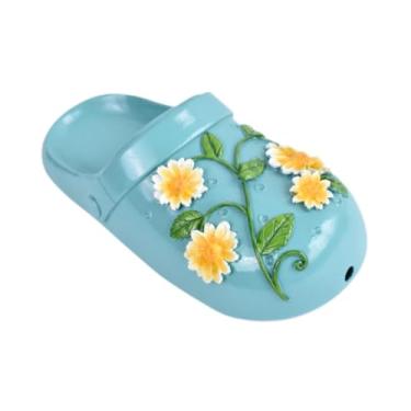 Imagem de XLWLLNJ Slippers vaso de flores Decorativo Planter Holder Resina Vaso para Restaurante Garden, Azul Claro