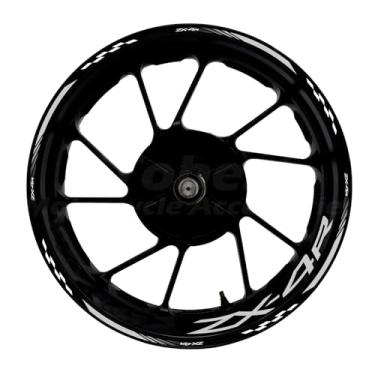 Imagem de Awonderful Kit de listras refletivas para motocicleta, adesivos de aro de roda de vinil compatíveis com Kawasaki ZX-4R 2019-2024 (cinza)