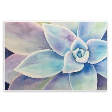 Imagem de Stupell Industries Arte em placa de parede com folhas suculentas em tons frios, design de Stephanie Fielden, 38 x 25 cm