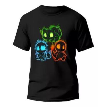 Imagem de Camiseta Pokémon: Starters Splash - Bulba, Squirtle, Charm.. - Loja Di