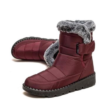 Imagem de Botas Femininas De Neve Inverno Impermeável, grossas e quentes, pelúcia quente calçados casuais sapatos impermeáveis ​​ultraleves TAM 36
