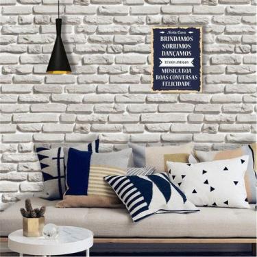 Imagem de Papel de Parede Tijolinho Rústico Acinzentado - Inove Papéis de Parede