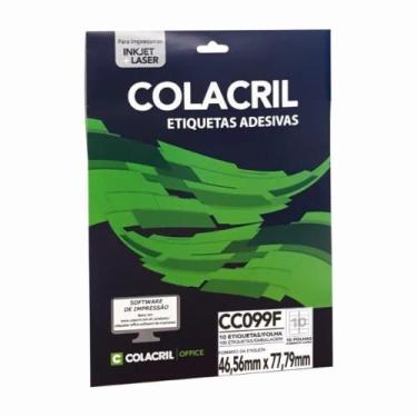 Imagem de Etiqueta Adesiva Colacril Carta CC099F 46,56x77,79mm C/100