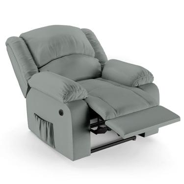 Imagem de Poltrona Do Papai Reclinável Pietra Power Elétrica Usb Fh9 Pu Cinza - Mpozenato