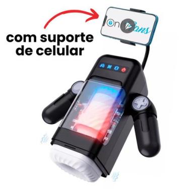 Imagem de Masturbador Masculino Robo Automático Vai E Vem Com Suporte De Celular