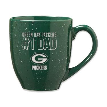 Imagem de Rico Industries NFL Football Green Bay Packers Dad-Green 473 g Caneca de café de cerâmica salpicada gravada a laser