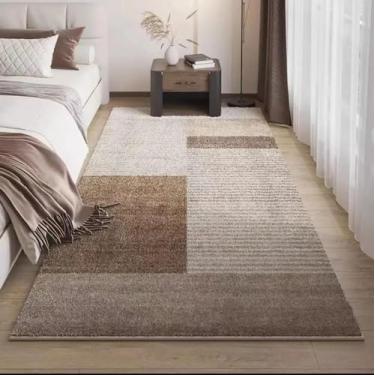 Imagem de Tapete de imitação de caxemira para sala de estar, quarto, cabeceira, decorativo, macio e confortável, lavável (100 x 160 cm (3,2 x 5,2 pés)/FYR 1)