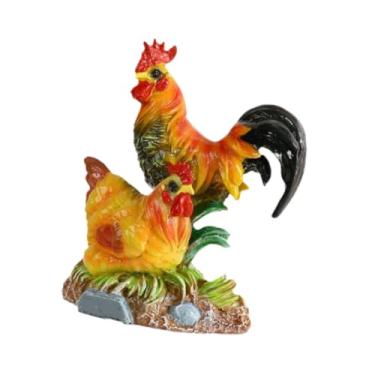 Imagem de IEUDNS Estatueta de galinha, estátua de animal, mini decoração de resina, decoração para casa, estátua de para jardim de fadas faça você mesmo, mesa de