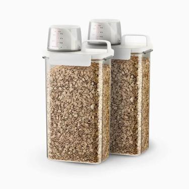 Imagem de Recipiente Hermético Organizador P/ Armazenar C/ Copo De Medição - Conjunto De 2 Recipientes