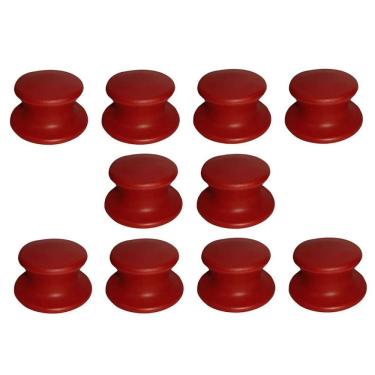 Imagem de Kit 10 Pegador Puxador Tampa Vidro e Ferro Panela Vermelho