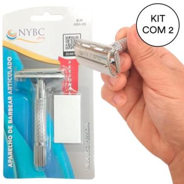 Imagem de Kit 2 Aparelho De Barbear, Articulado C/ Lamina Inox NYBC - NYBC Beaut