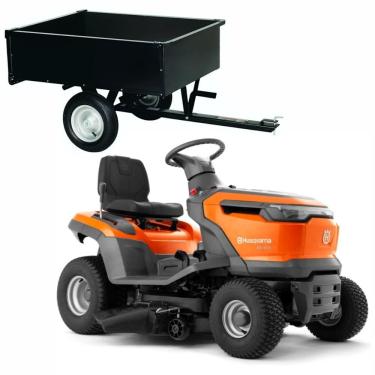 Imagem de Trator Cortador De Grama Husqvana Ts114 15hp Corte De 95cm Com Carreta 255kg