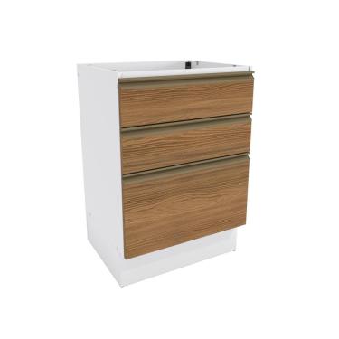 Imagem de Balcão 3 Gavetas Kappesberg Celeste 100% Mdf Branco-nogueira 60cm