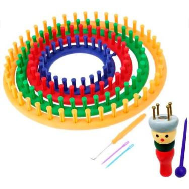 Imagem de 04 Tear Circular Gorro Touca Cachecol Tricô + Rabo Gato. - Importado