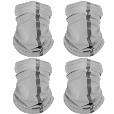 Imagem de SATINIOR 4 peças de polaina de pescoço para homens capa reflexiva, proteção solar UV neon balaclava Hi Vis bandana para trabalho, Cinza, approx. 18.5 x 9.4 inches/ 47 x 24 cm in length an