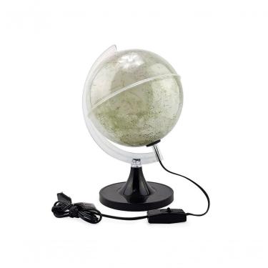 Imagem de Globo Da Lua Lunar 21 C Led Branco Base Preta Bivolt Principais Crateras Lagos E Montes Da Lua
