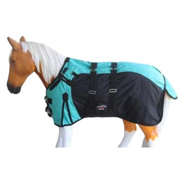 Imagem de CHALLENGER 101,6 cm Miniatura 1200D Mini Burro Desemanando Pônei Cavalo Potro Impermeável Cobertor de Inverno Casaco Turquesa 51975TL
