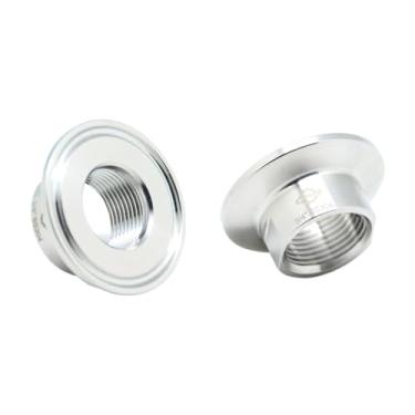 Imagem de QiiMii Encaixe de tubulação roscada fêmea sanitária para braçadeira tripla de 1,5 polegada (virola OD 50,5 mm) Tamanho do cano: 3/10.2 cm NPT) Pacote com 2