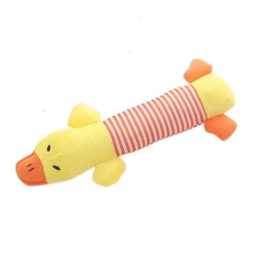 Imagem de Bichinho Pelúcia Pato Happy Day Apito Para Pet A3E Imports