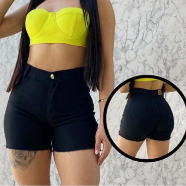 Imagem de Bermuda Meia Coxa COM ELASTANO - Isana Jeans, Preto, 42