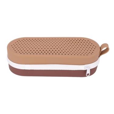 Imagem de Pssopp Caixa Protetora de óculos de Natação de Silicone, Portátil Portátil de Dupla Face por Portátil Portátil Portátil Goggles Com Zíper para Aventuras Ao Ar Livre NATAÇÃO DA VIAGEM (BROWN)