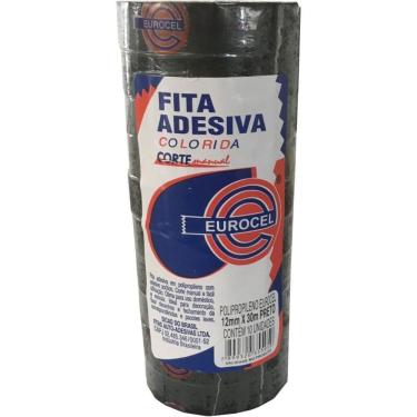 Imagem de Fita Adesiva PP 2000 12mmx30m Preta 10 unid - Eurocel