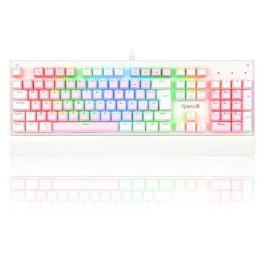 Imagem de Teclado Redragon Gamer Mecanico Kala Rgb Rosa Com Branco Switch Azul K