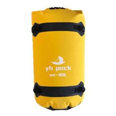 Imagem de UGPLM Bolsa seca à prova d'água para motocicleta, bolsa traseira para quadro de motocicleta, capacidade prática e espaçosa para snowboard e praia, Amarelo 80l