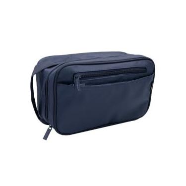 Imagem de Necessaire Masculina Grande em Nylon, 25cm x 15cm, Azul, com Compartimentos