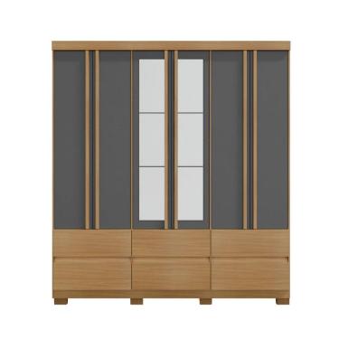 Imagem de Guarda Roupa Casal Vitória 6 Portas e 6 Gavetas Com Espelho  EdeCasaMoveis