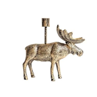 Imagem de Castiçal de veado de ferro fundido castiçal castiçal suporte de candelabro decorativo interno para velas cônicas centro de mesa decoração de casa