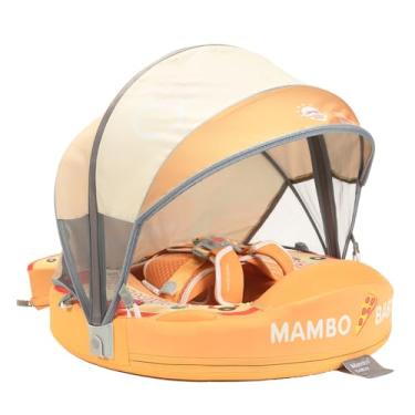 Imagem de Mambobaby Float with Canopy Baby Pool Floats Non Inflatable for Swimming Baby Swim Float Safety Swim Tranier Upgraded Tail Solid Pool Float for Infant Toddler 3-24 Months, Pizza