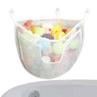 Imagem de Organizador De Brinquedos Para Banho - Área De Armazenamento Para Banheira Com Liberação Rápida E Bolso Grande - Cesto Em Rede Para Quarto De Bebé Casa De Banho Cozinha Sala Armário Piscina Dormitório