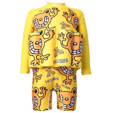Imagem de Roupa de banho flutuante para bebês e crianças, flutuabilidade de peça única para meninas e meninos FPS 50 + amarelo de 5 a 6 anos